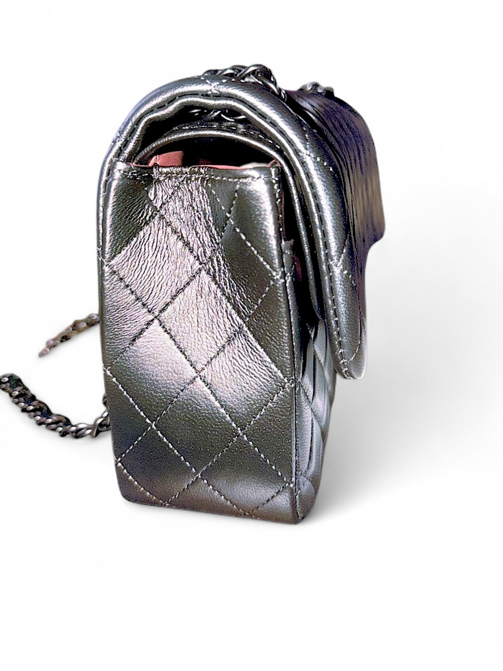 Black Quilted Chain Shoulder Bag - Women - Picture 8 of 8